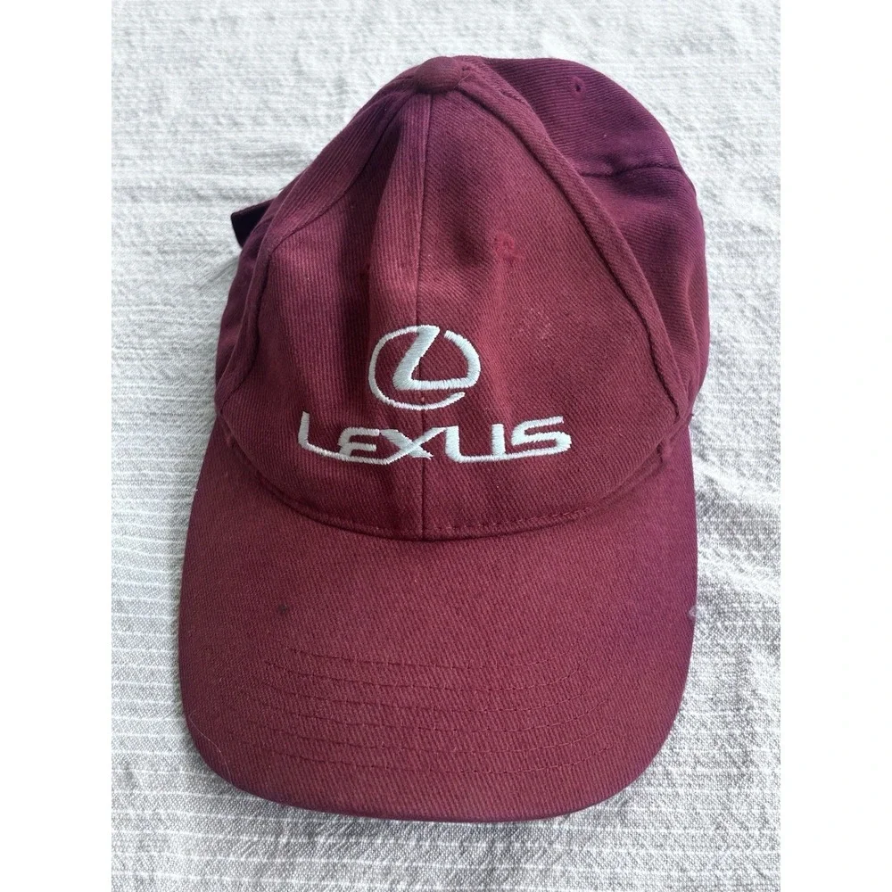 Lexus Baseball Cap Mens Red  White Letter Adjustable Strap Luxury Y2K